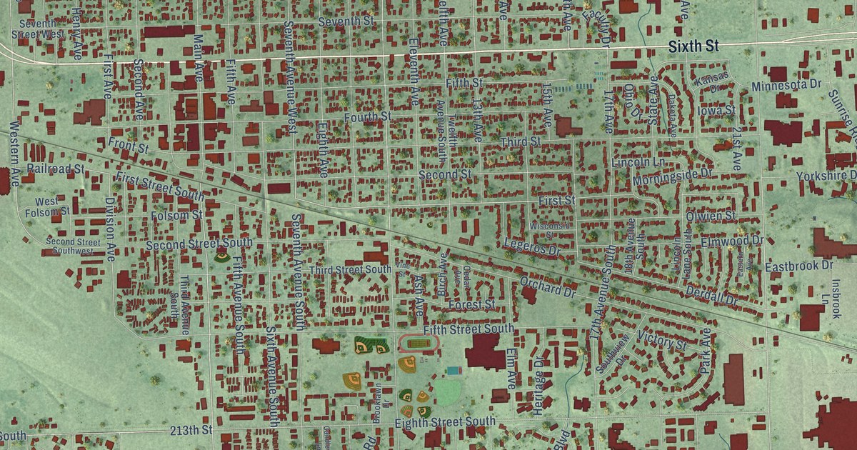 Map of Brookings, South Dakota in 2026