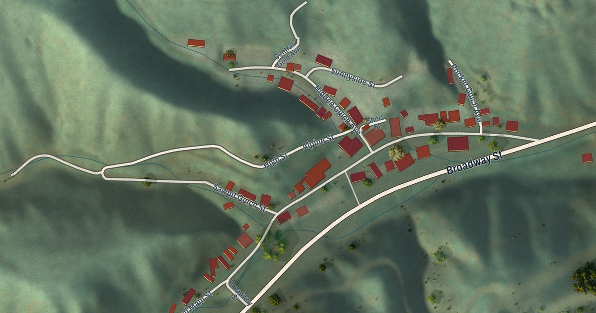 Map of Central City, South Dakota in 2026