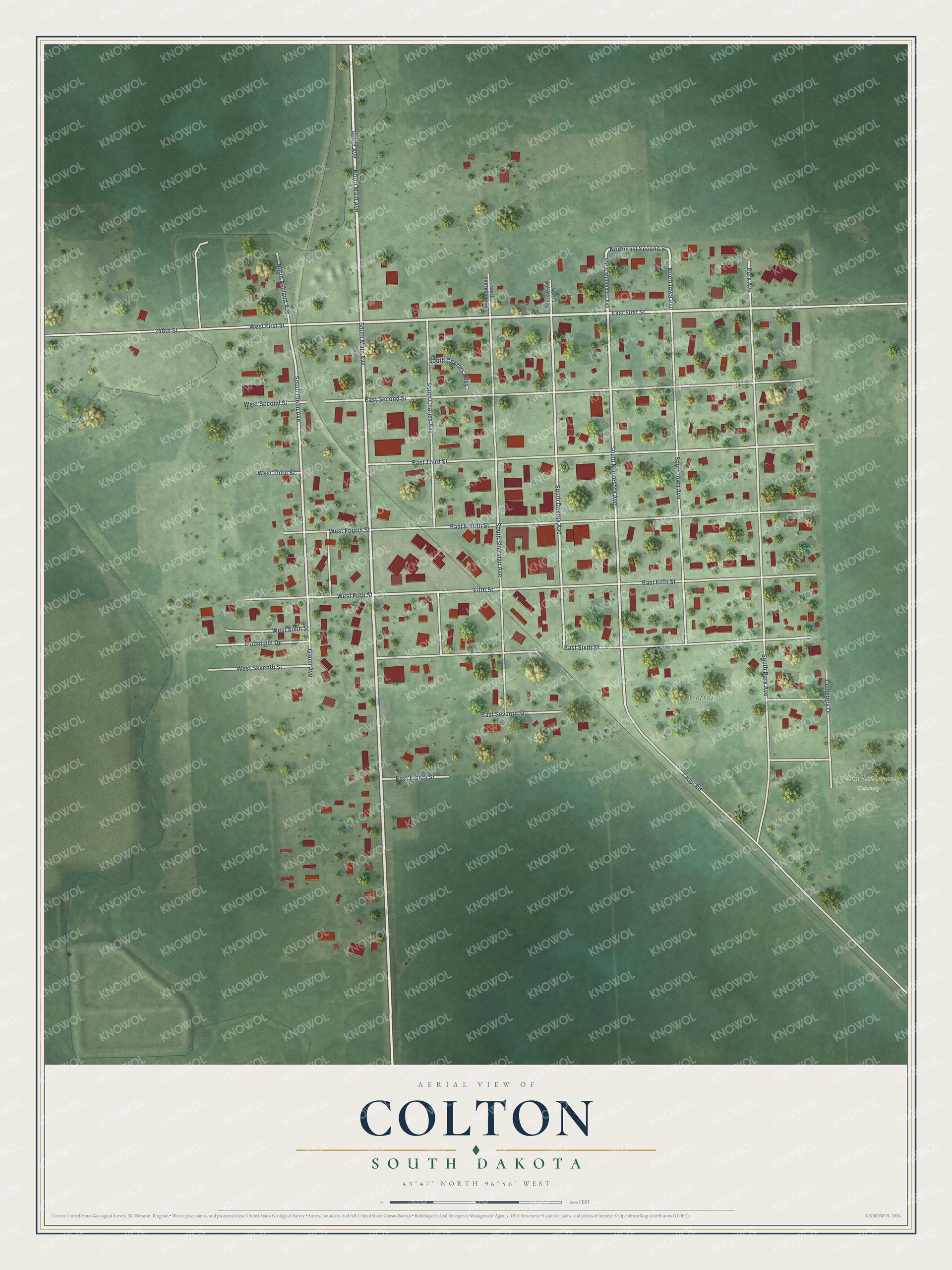 Watermarked full-map preview of Colton, South Dakota