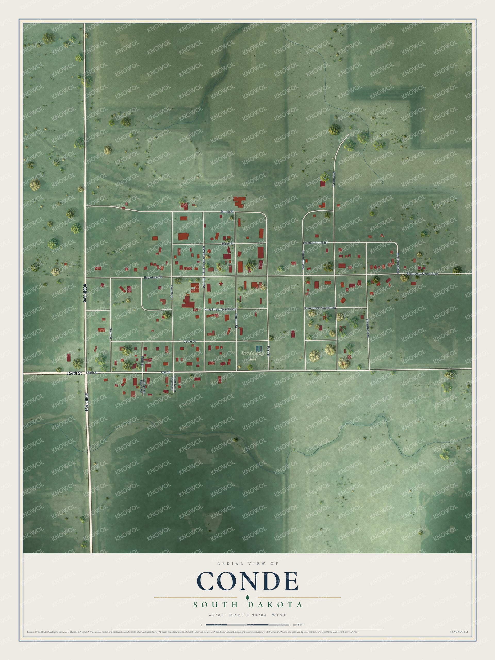 Watermarked full-map preview of Conde, South Dakota