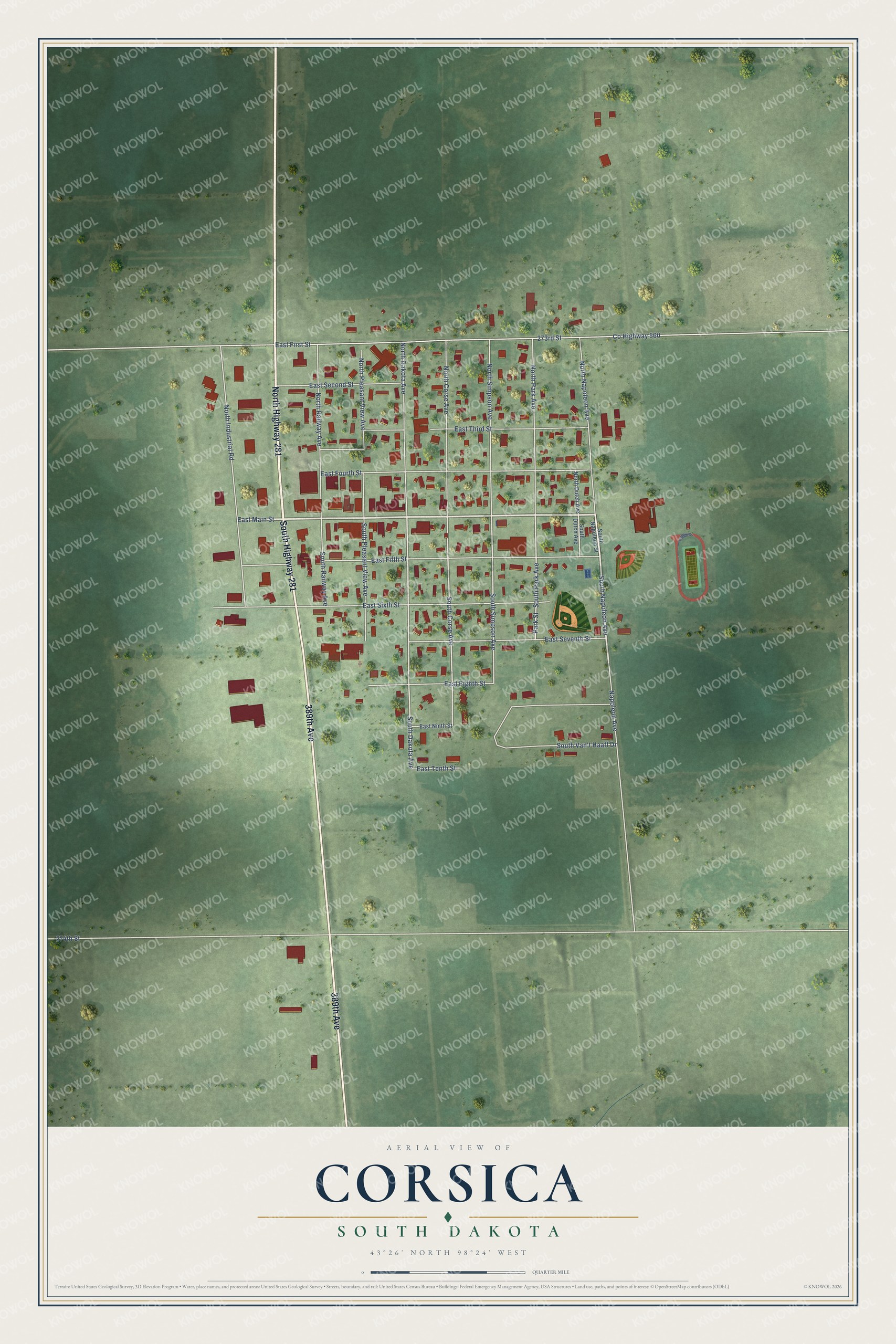 Watermarked full-map preview of Corsica, South Dakota