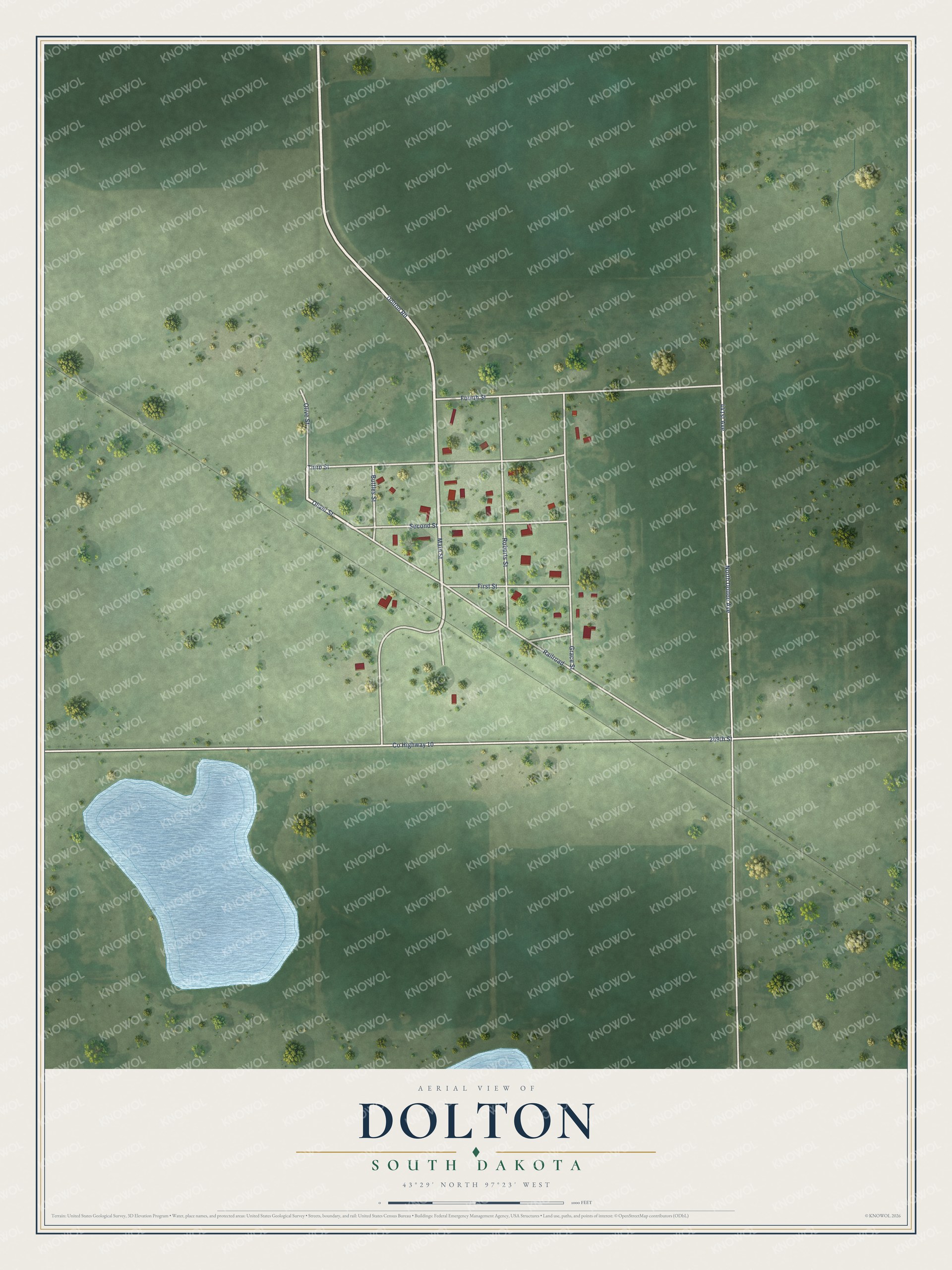 Watermarked full-map preview of Dolton, South Dakota