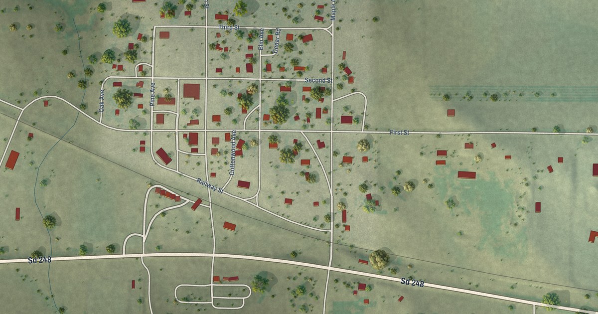 Map of Draper, South Dakota in 2026