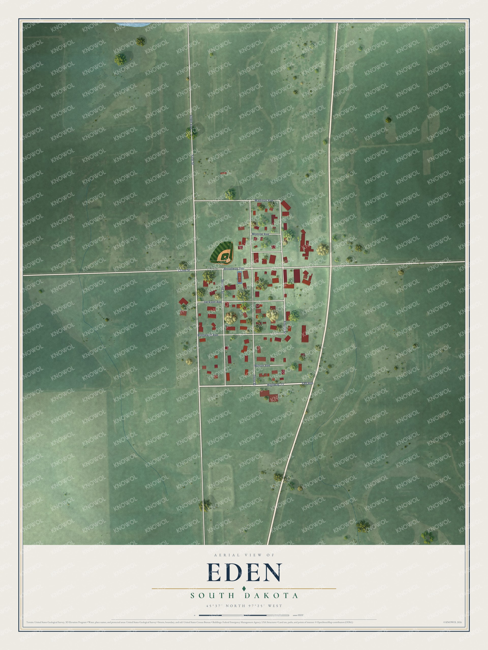 Watermarked full-map preview of Eden, South Dakota