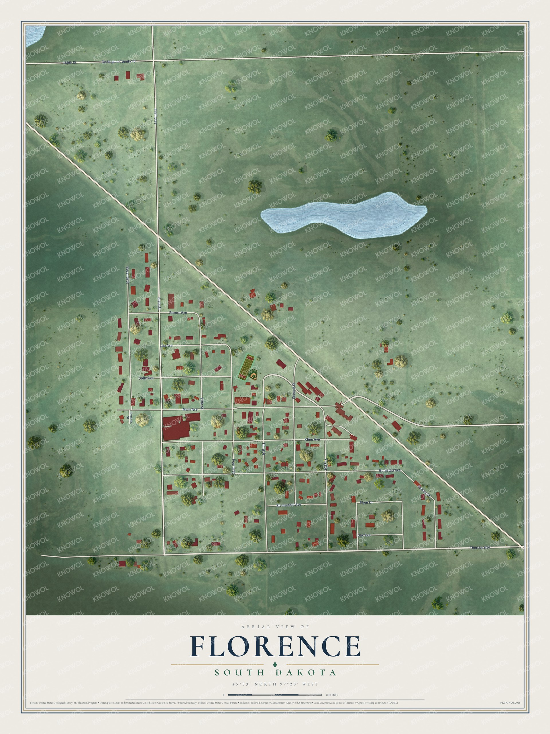 Watermarked full-map preview of Florence, South Dakota