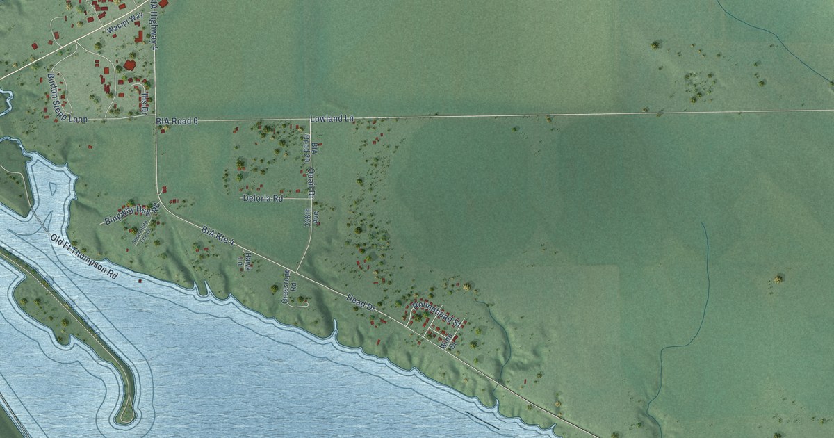 Map of Fort Thompson, South Dakota in 2026