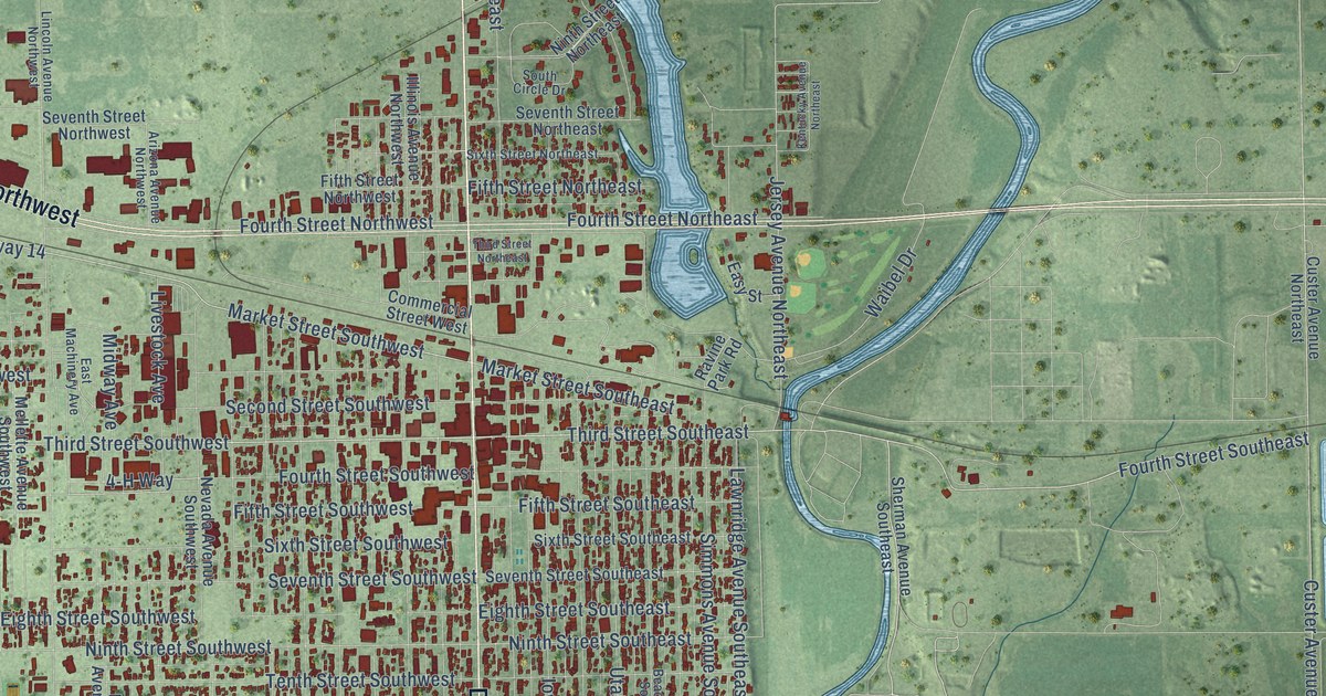 Map of Huron, South Dakota in 2026