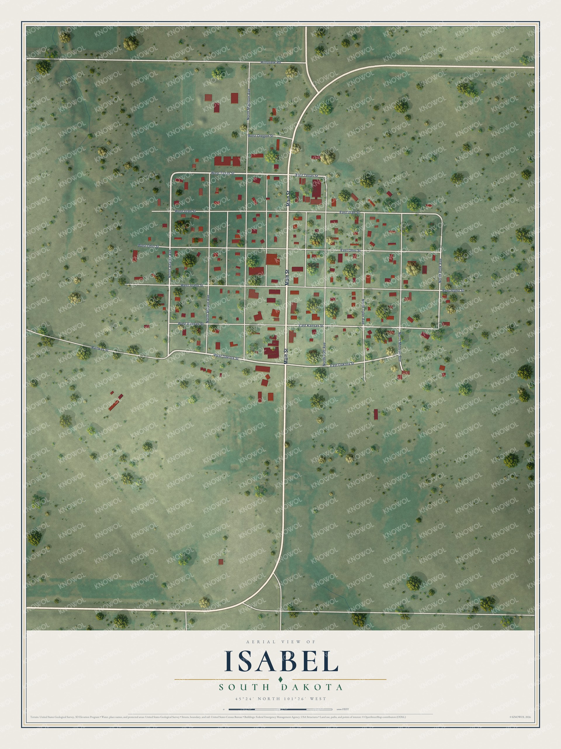 Watermarked full-map preview of Isabel, South Dakota