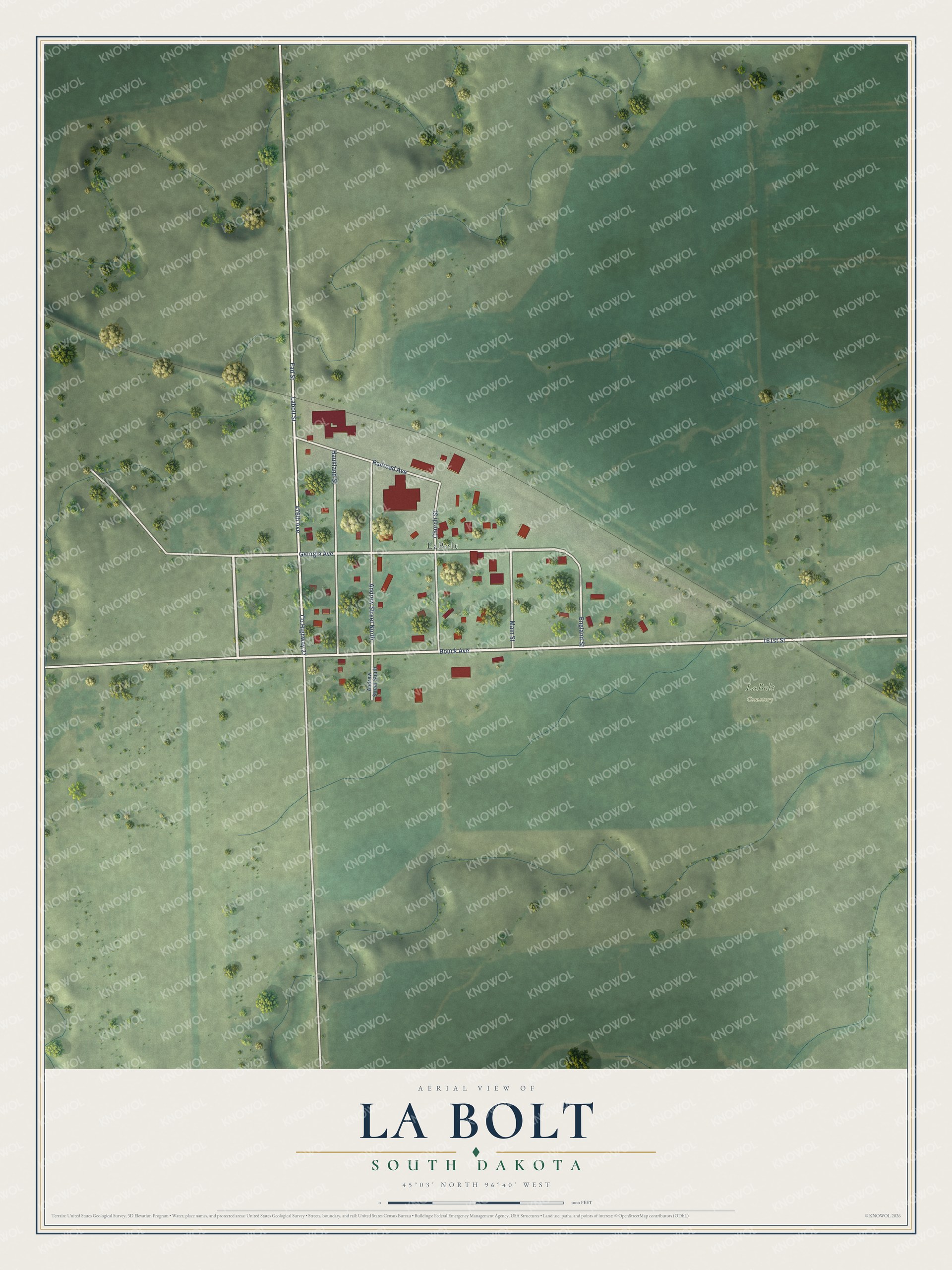 Watermarked full-map preview of La Bolt, South Dakota