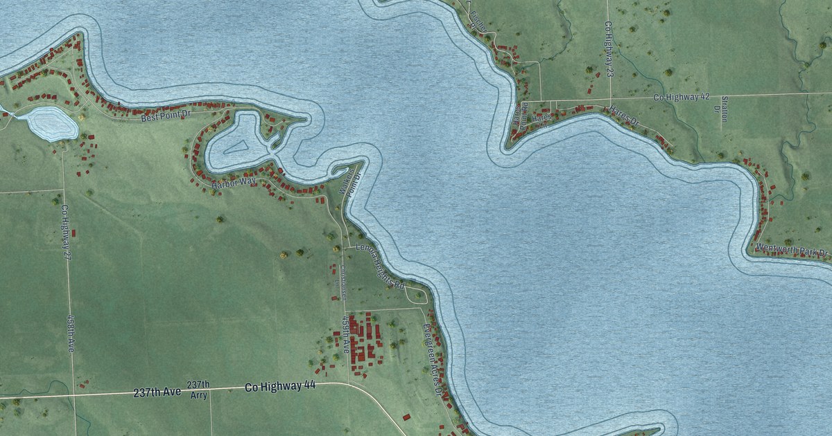 Map of Lake Madison, South Dakota in 2026