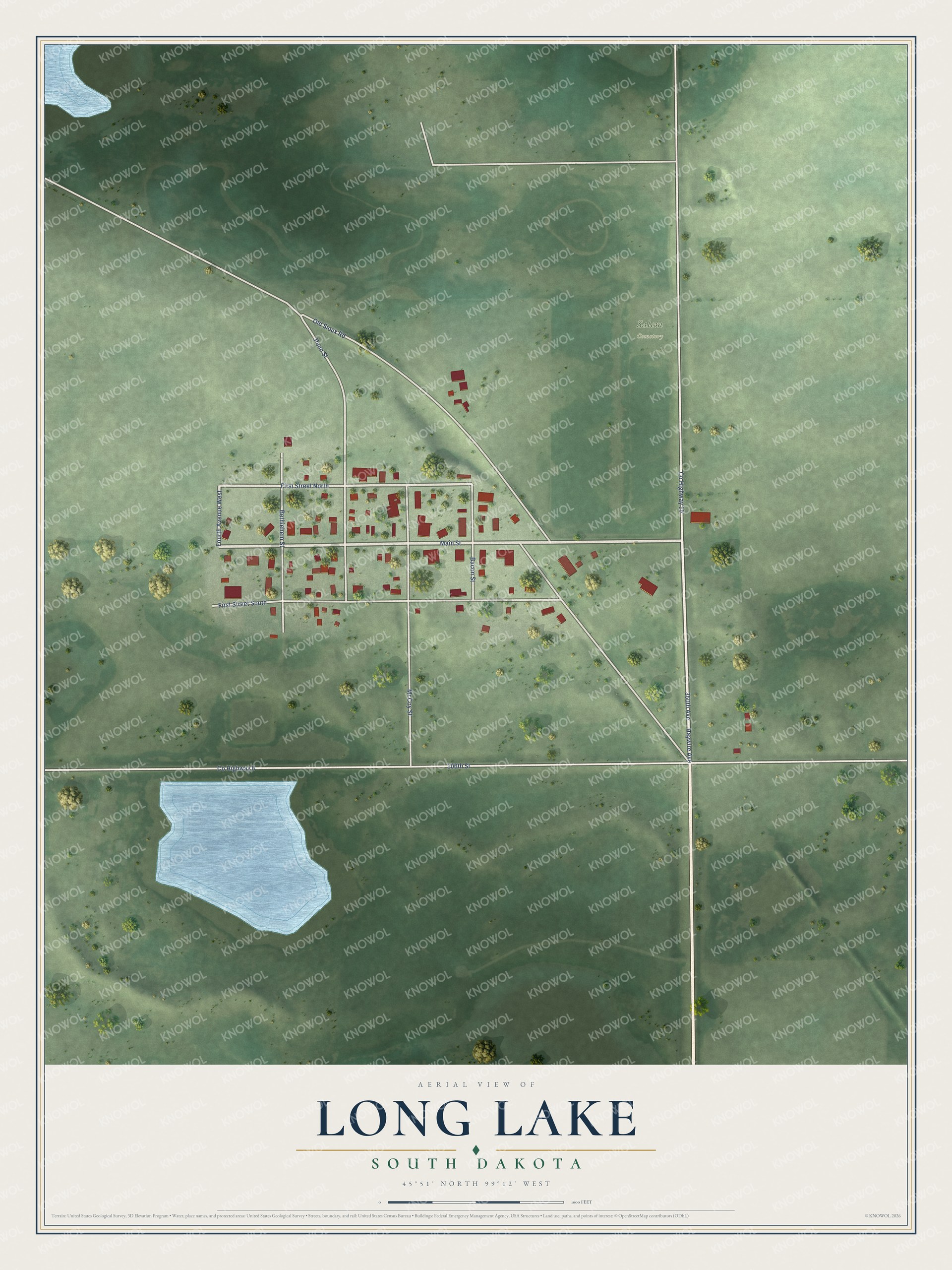 Watermarked full-map preview of Long Lake, South Dakota