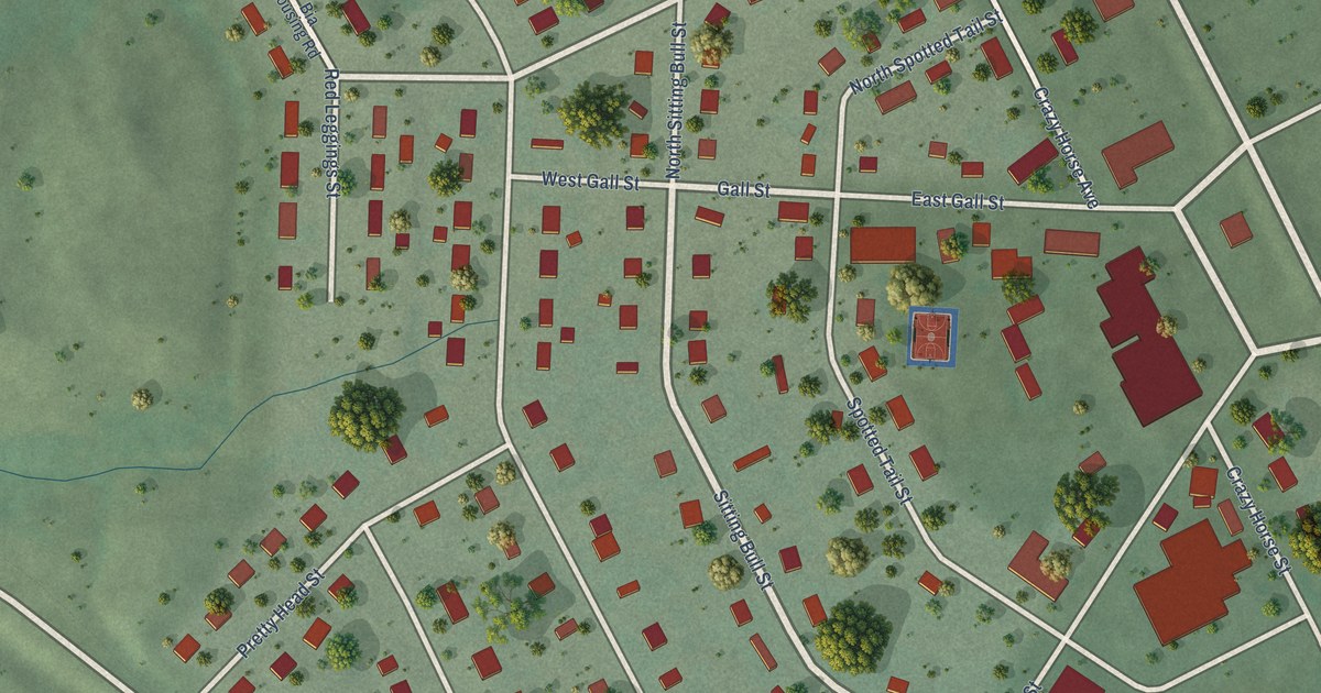 Map of Lower Brule, South Dakota in 2026