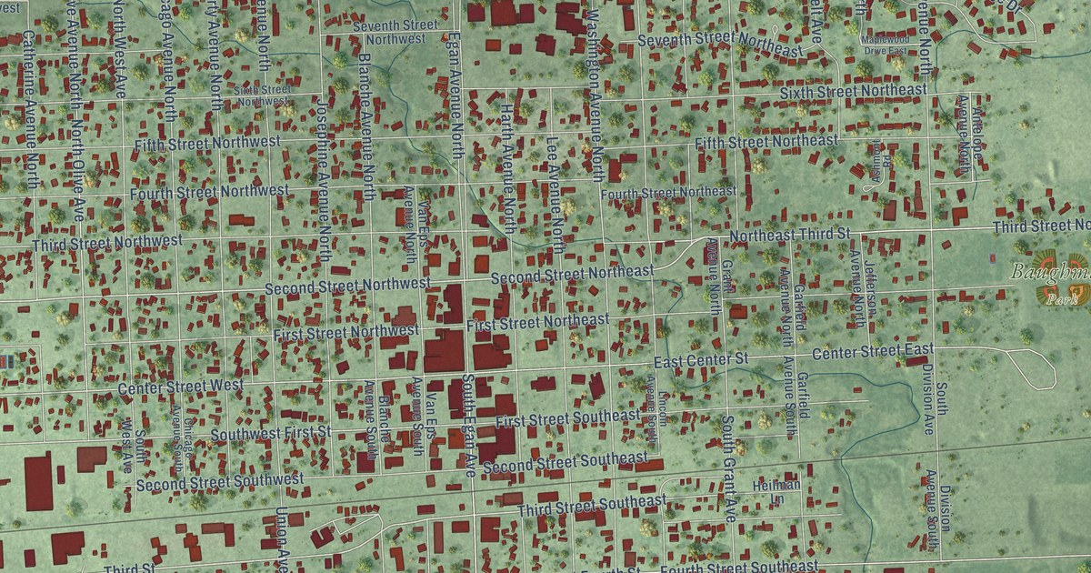 Map of Madison, South Dakota in 2026