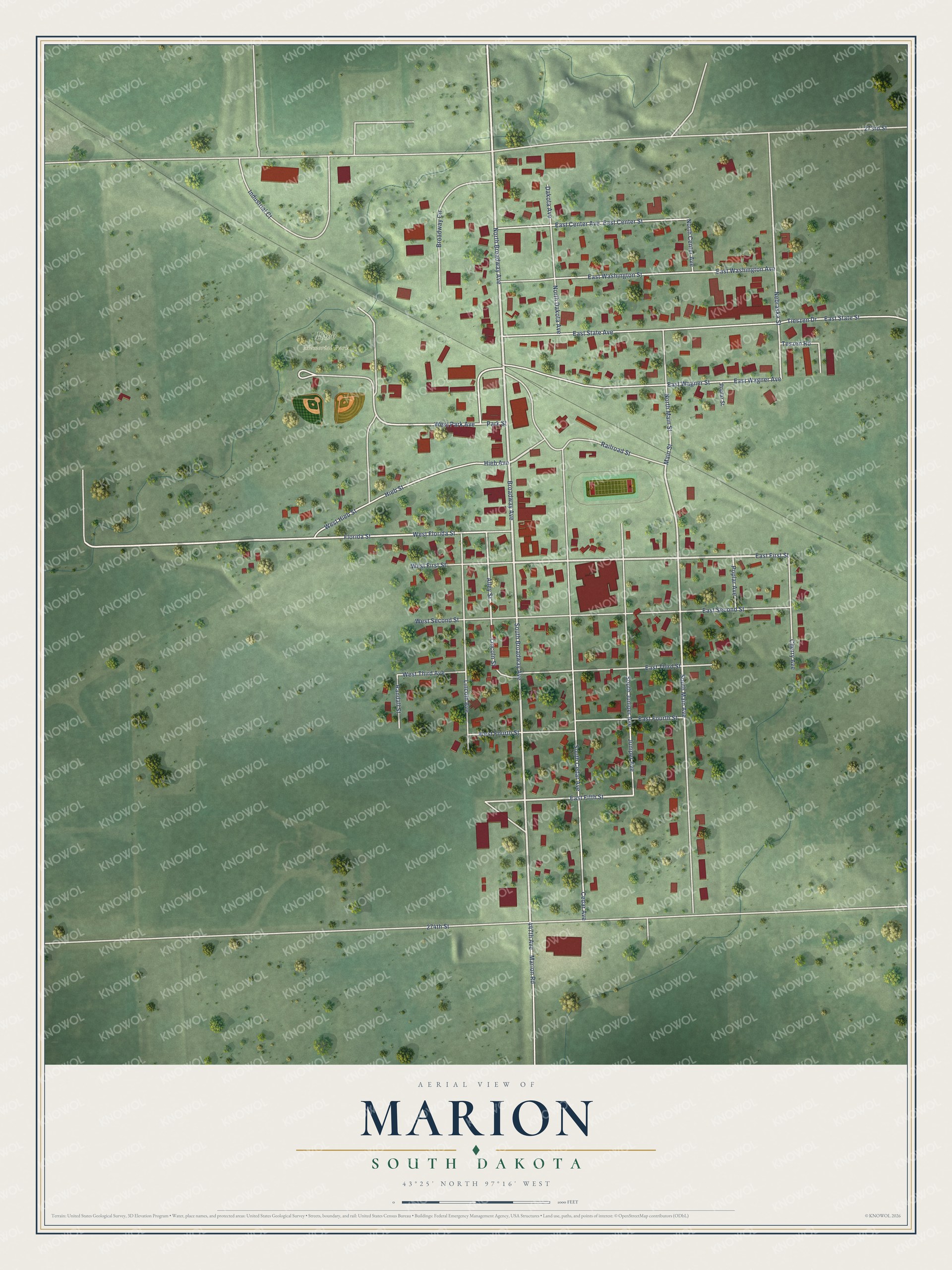 Watermarked full-map preview of Marion, South Dakota