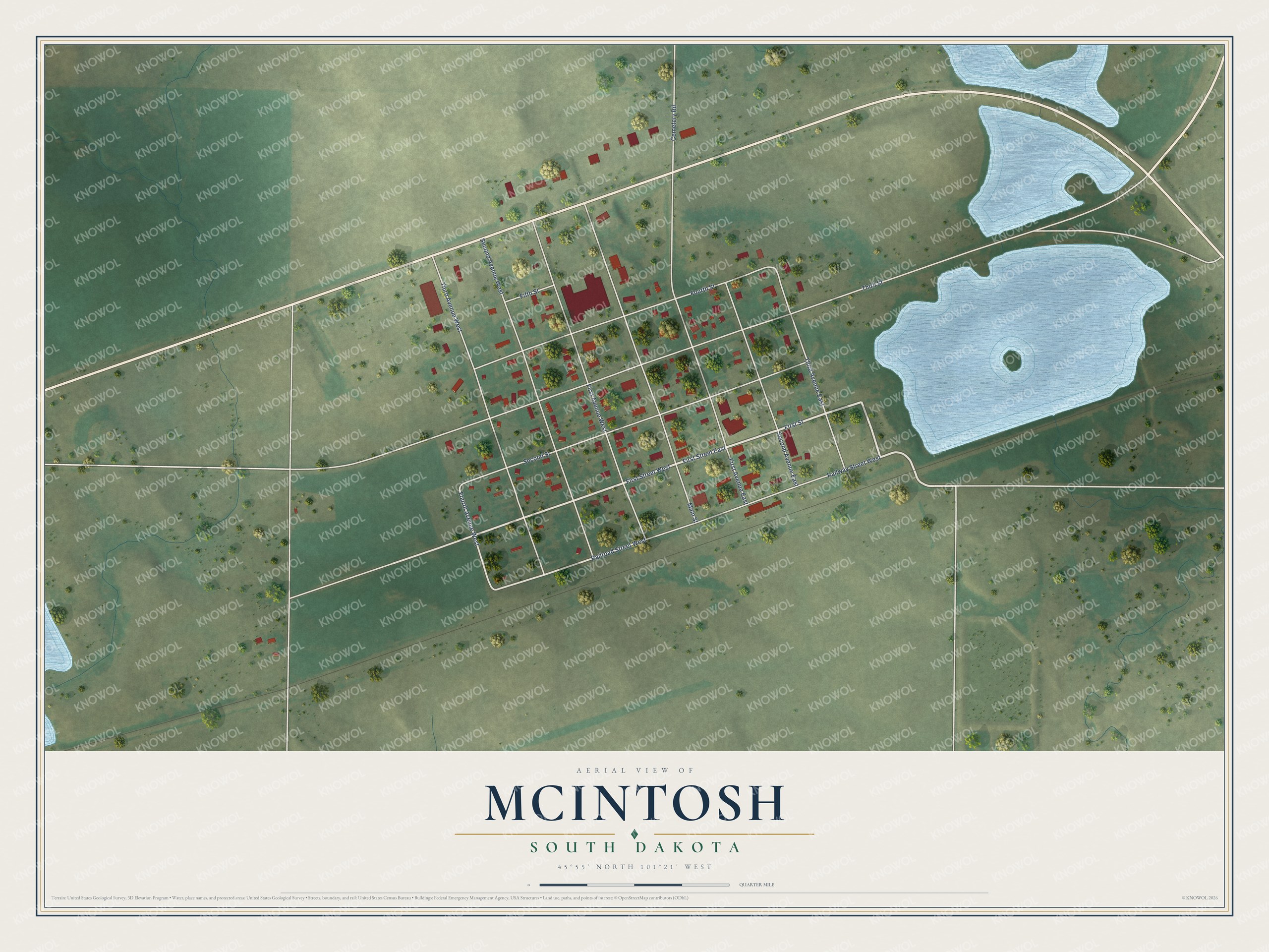 Watermarked full-map preview of McIntosh, South Dakota