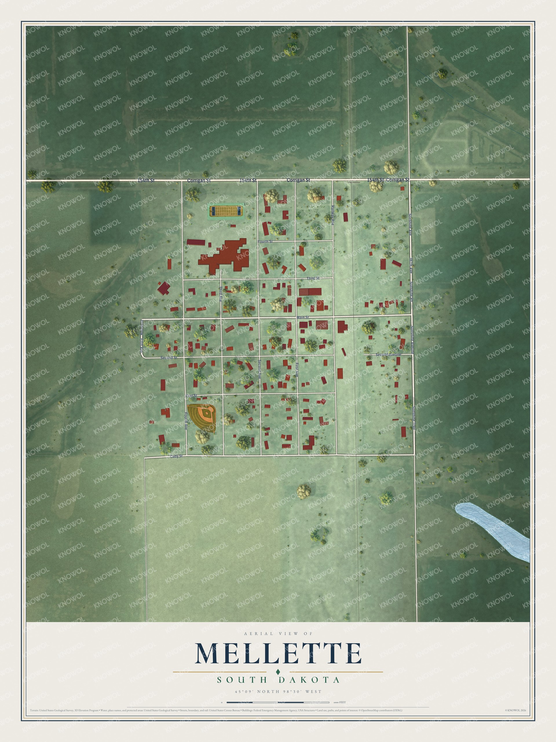Watermarked full-map preview of Mellette, South Dakota