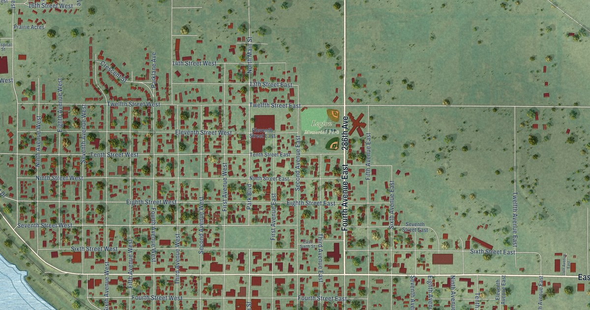 Map of Mobridge, South Dakota in 2026