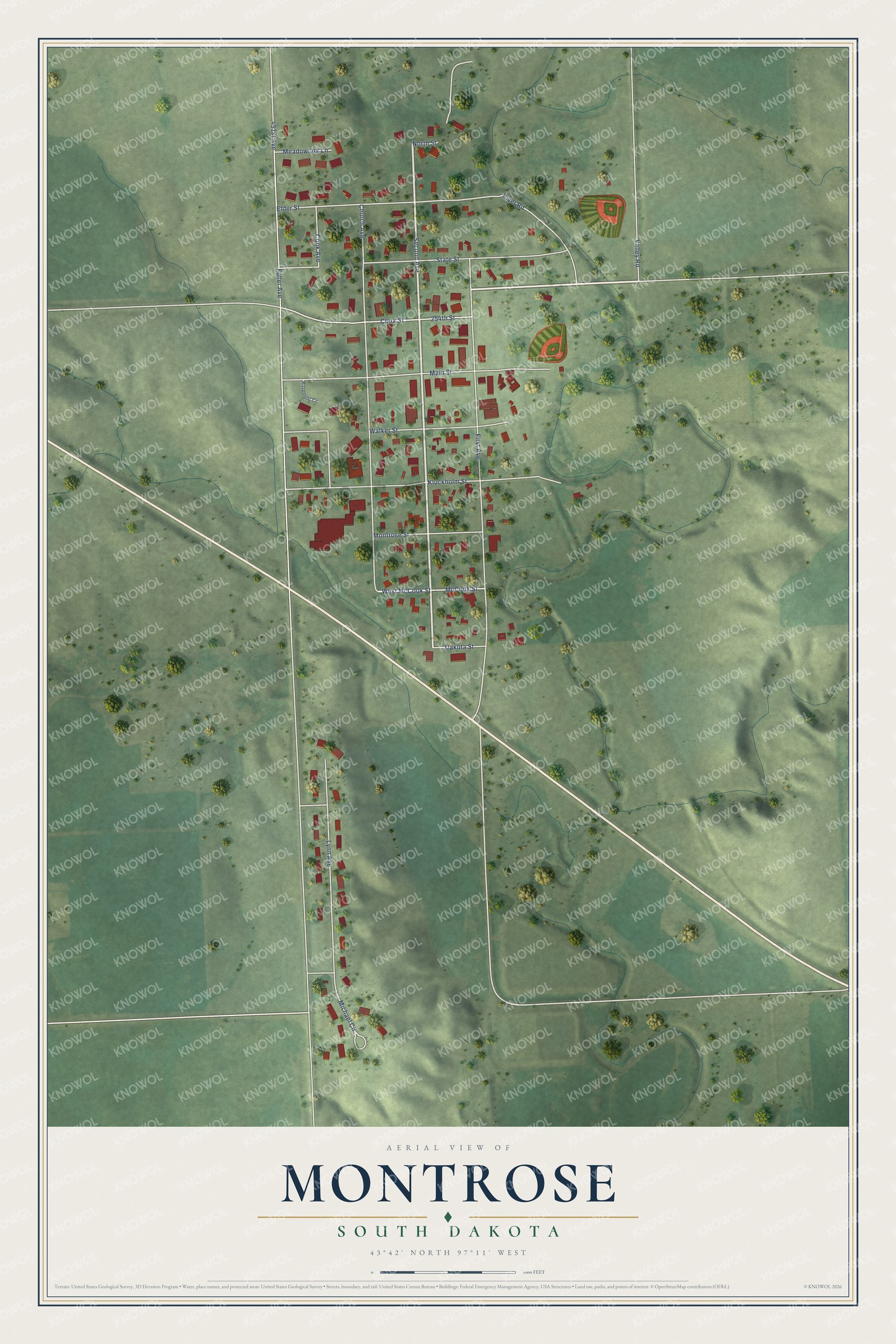Watermarked full-map preview of Montrose, South Dakota