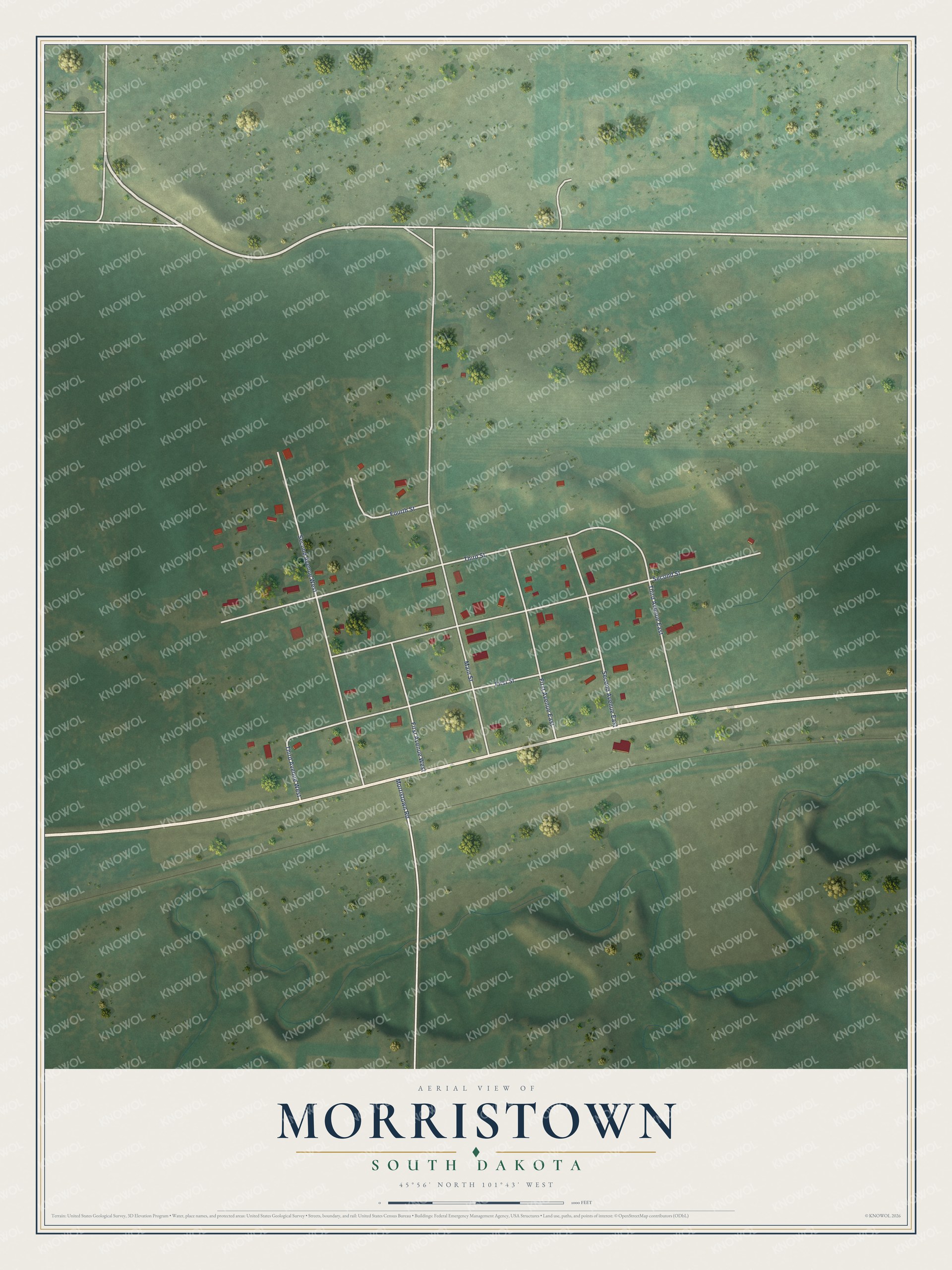 Watermarked full-map preview of Morristown, South Dakota