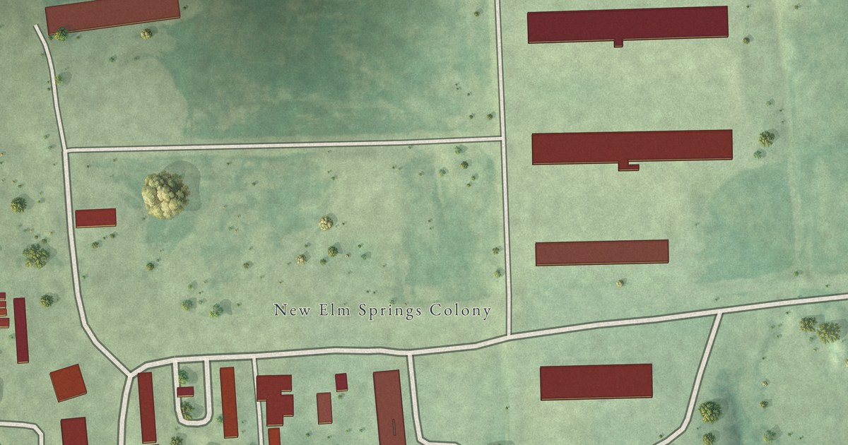 Map of New Elm Spring Colony, South Dakota in 2026