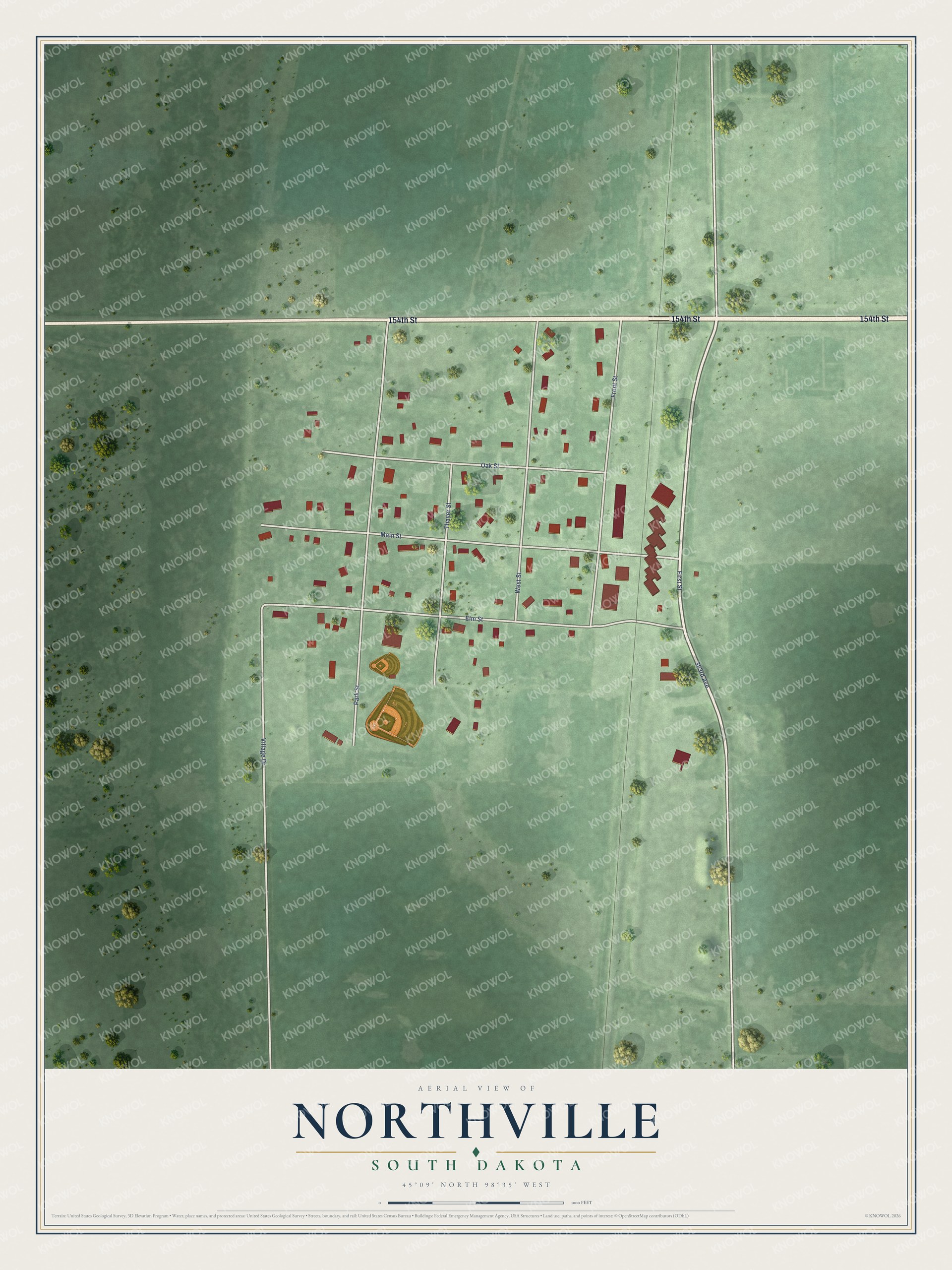 Watermarked full-map preview of Northville, South Dakota