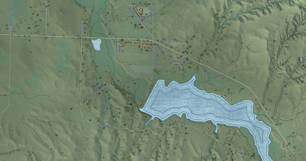 Map of Oglala, South Dakota in 2026