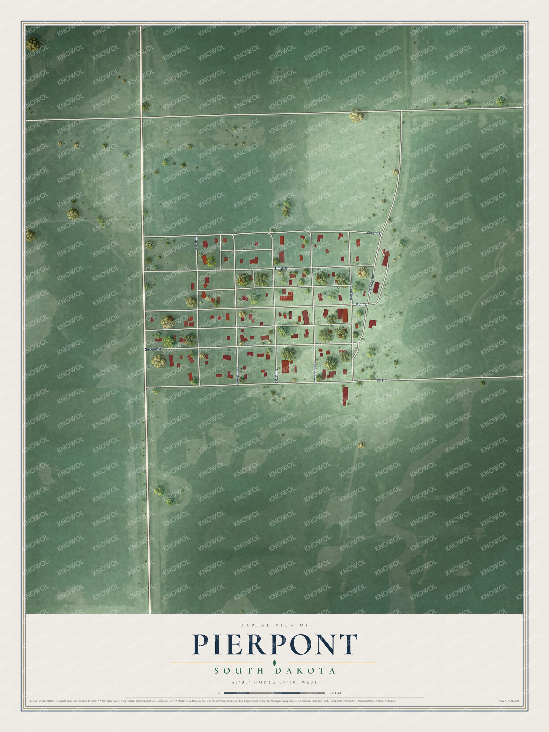 Watermarked full-map preview of Pierpont, South Dakota