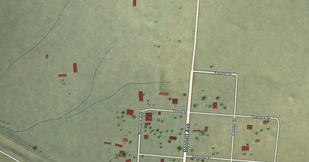 Map of Provo, South Dakota in 2026