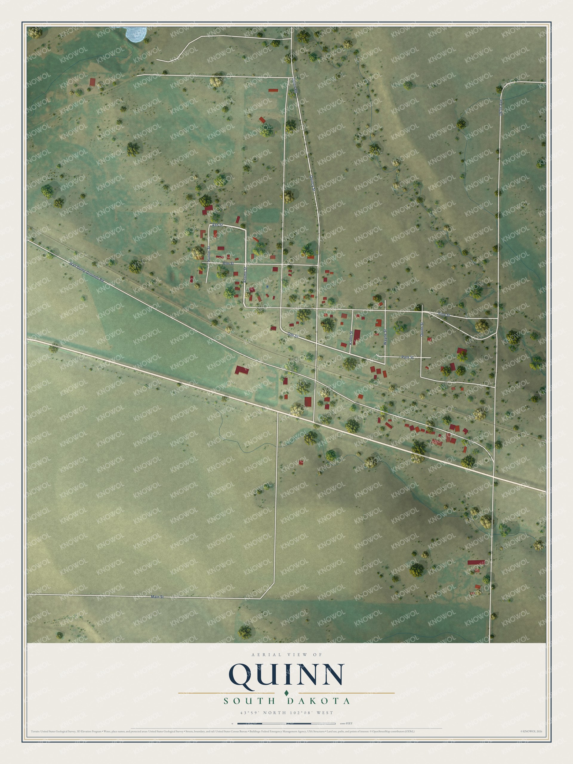 Watermarked full-map preview of Quinn, South Dakota