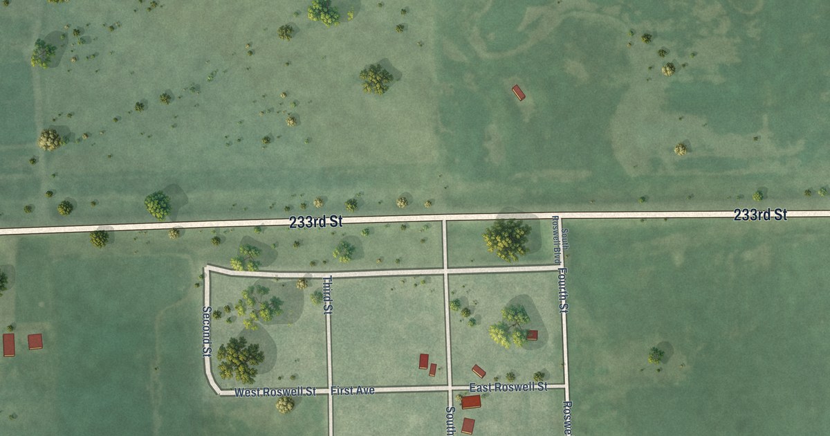 Map of Roswell, South Dakota in 2026