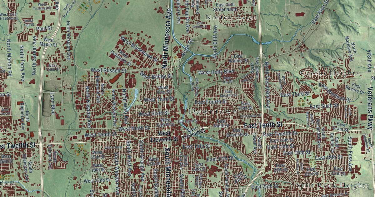 Map of Sioux Falls, South Dakota in 2026