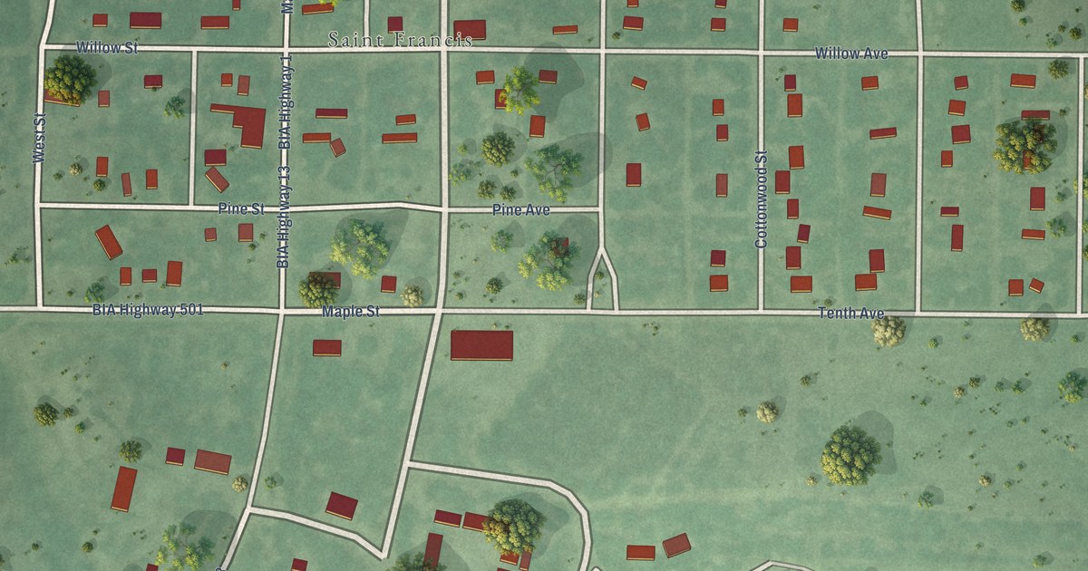 Map of St. Francis, South Dakota in 2026