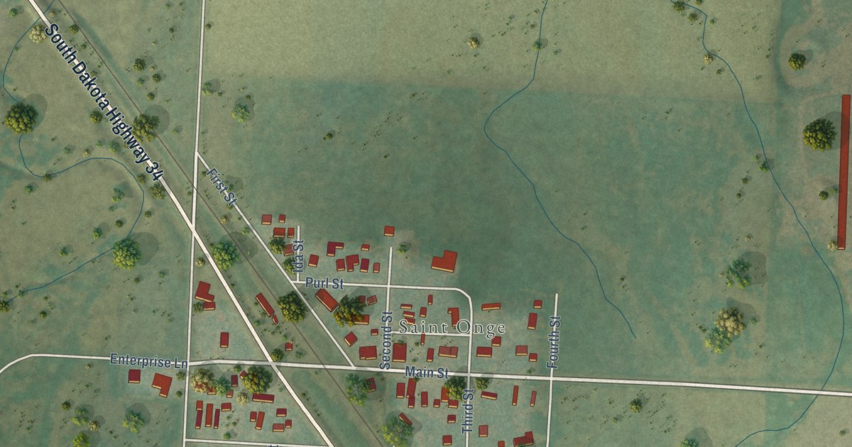 Map of St. Onge, South Dakota in 2026