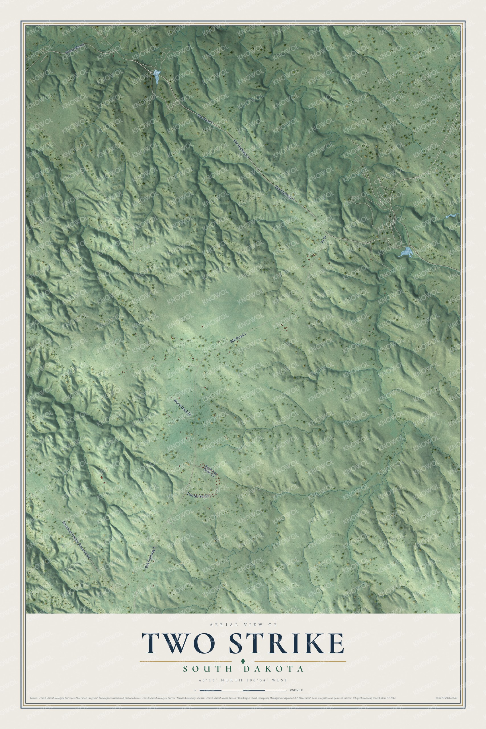 Watermarked full-map preview of Two Strike, South Dakota