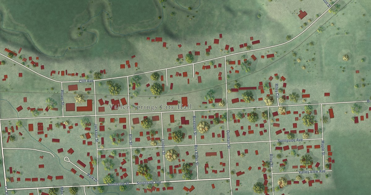 Map of Valley Springs, South Dakota in 2026