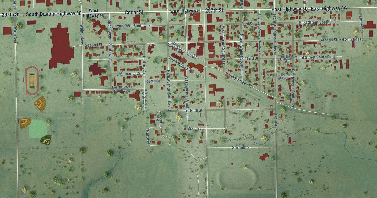 Map of Wagner, South Dakota in 2026