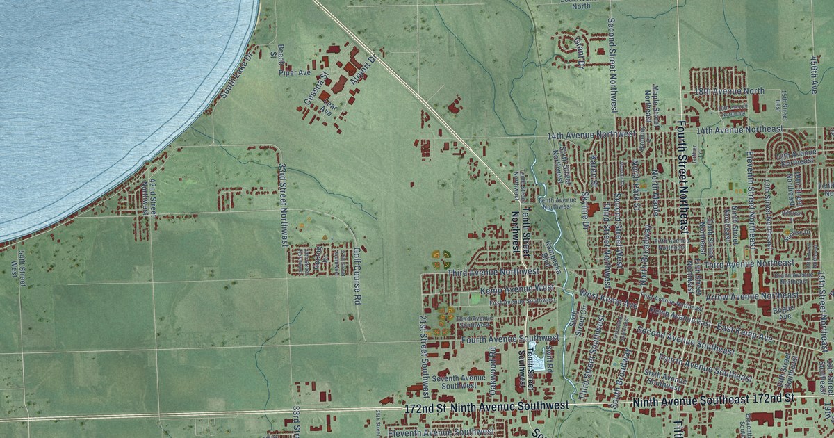 Map of Watertown, South Dakota in 2026