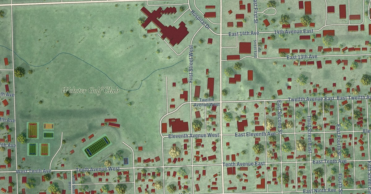 Map of Webster, South Dakota in 2026