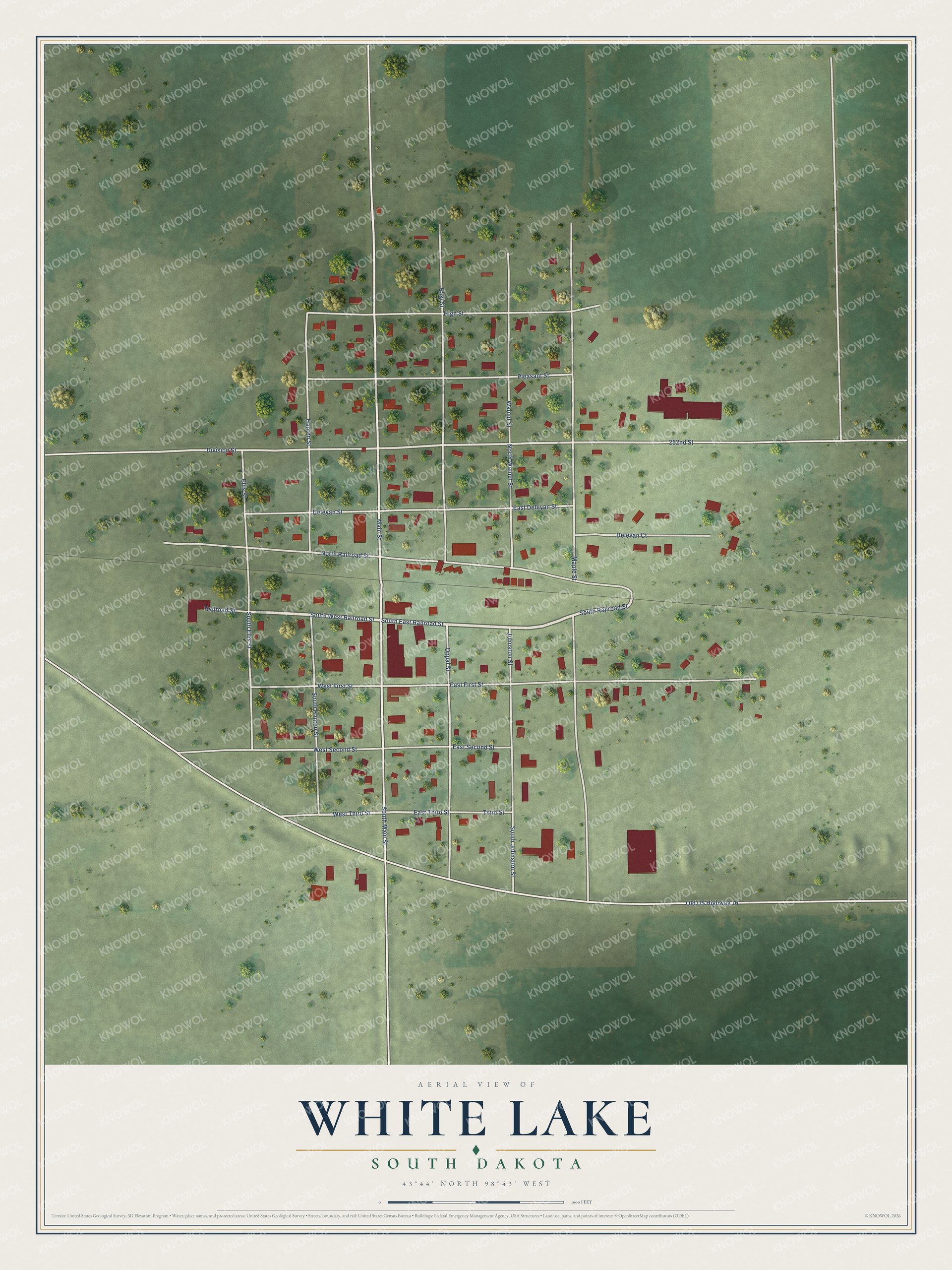 Watermarked full-map preview of White Lake, South Dakota