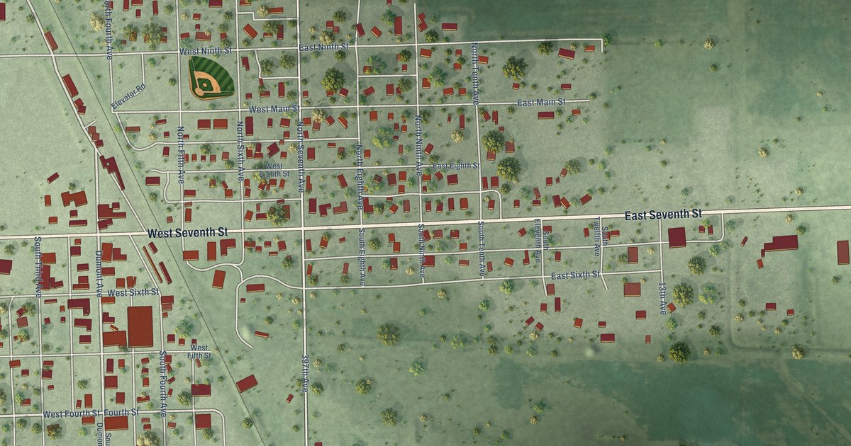 Map of Woonsocket, South Dakota in 2026