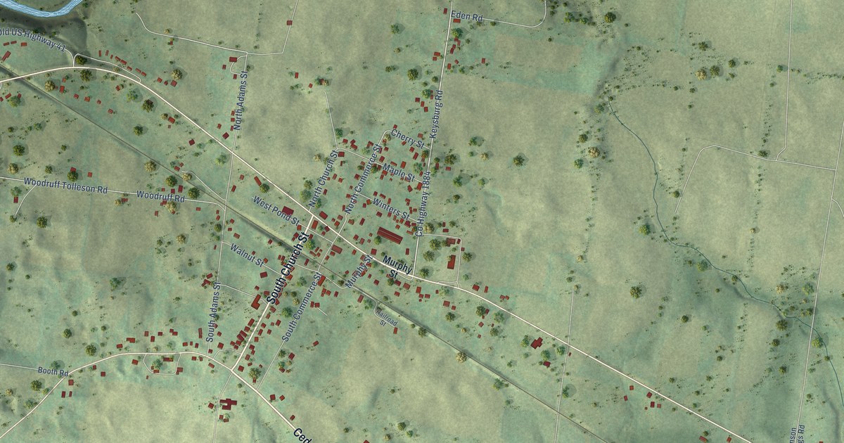 Map of Adams, Tennessee in 2026