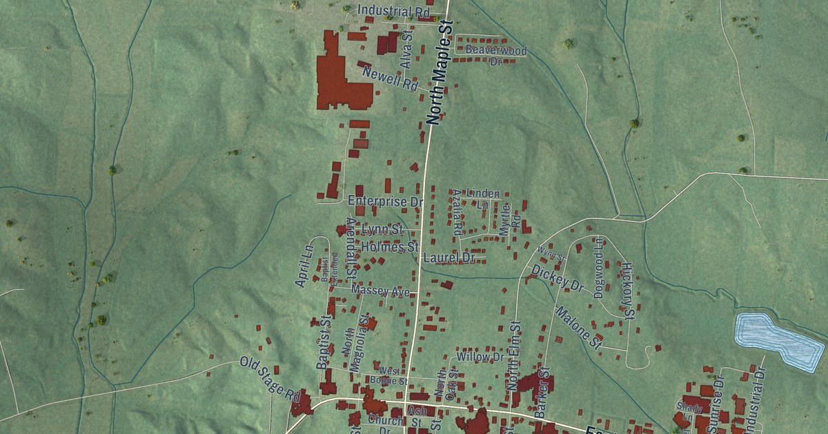 Map of Adamsville, Tennessee in 2026