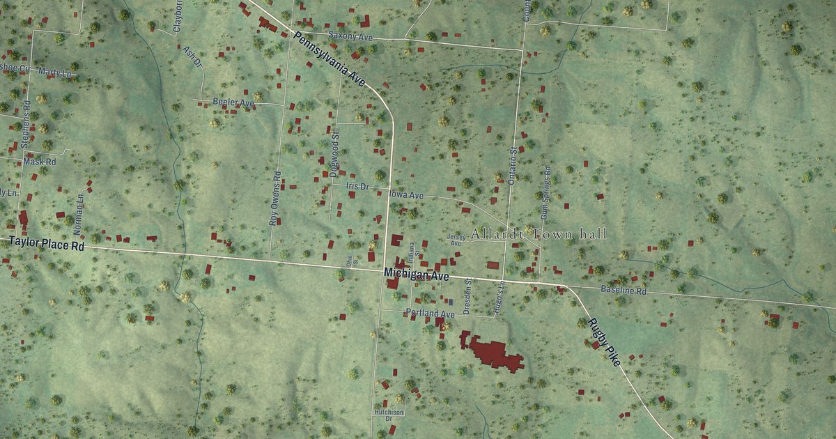 Map of Allardt, Tennessee in 2026