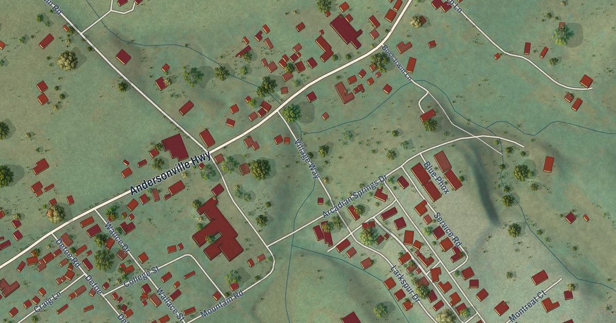 Map of Andersonville, Tennessee in 2026