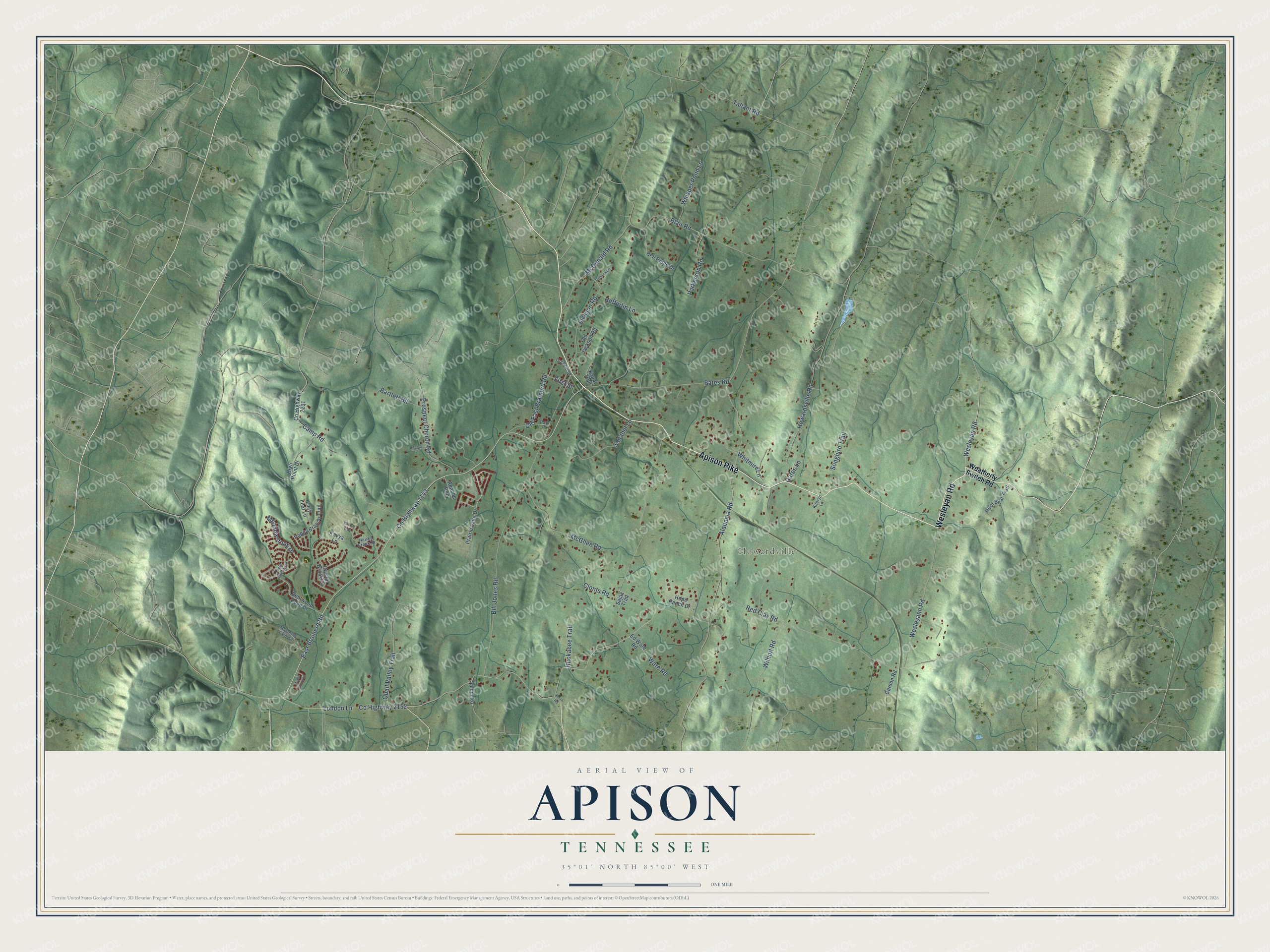 Watermarked full-map preview of Apison, Tennessee
