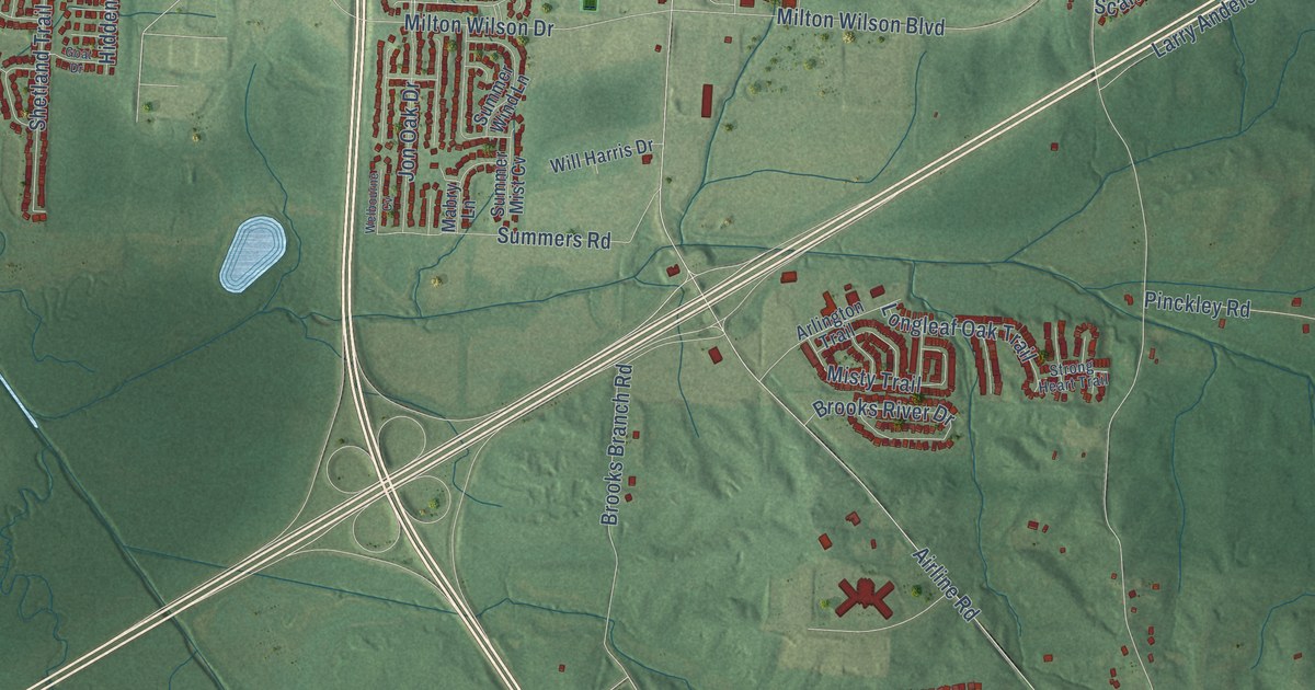 Map of Arlington, Tennessee in 2026