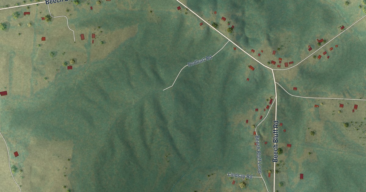 Map of Beech Bluff, Tennessee in 2026