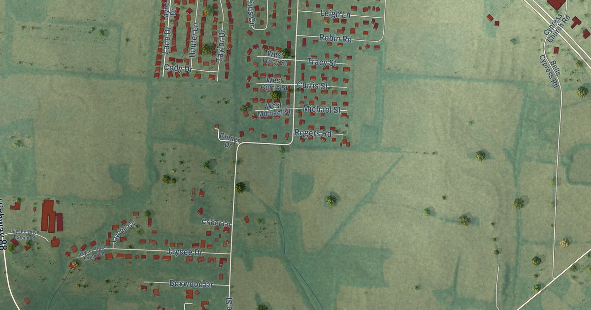 Map of Bells, Tennessee in 2026