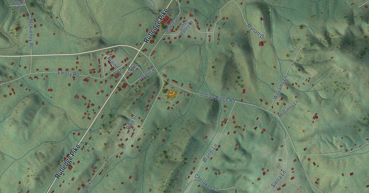 Map of Blaine, Tennessee in 2026