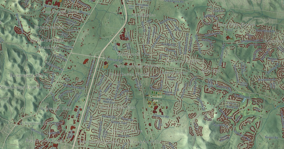Map of Brentwood, Tennessee in 2026